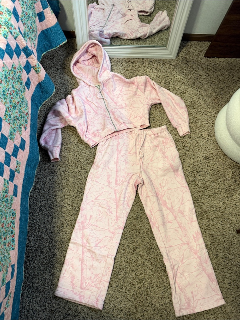 DAIRY BOY pink camo matching set